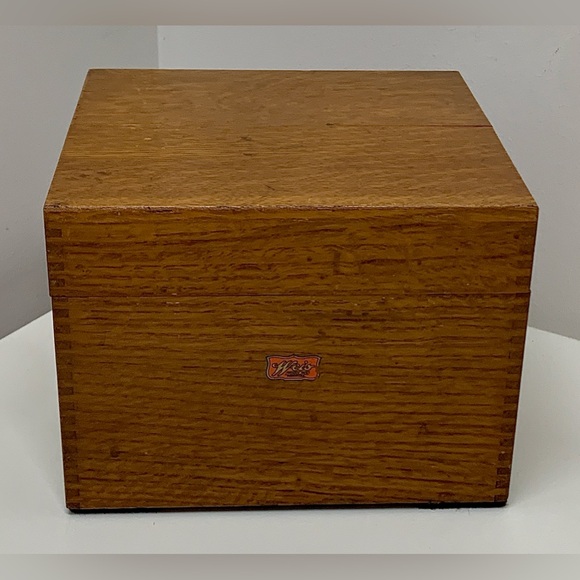 Early 20th Century Antique Weis Hinge Lidded Dovetail Jointed Oak File Box - Picture 4 of 16
